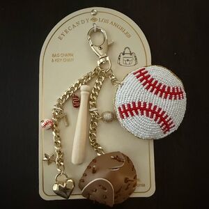 Eye Candy Los Angeles Baseball Charm Keychain Bag Charm